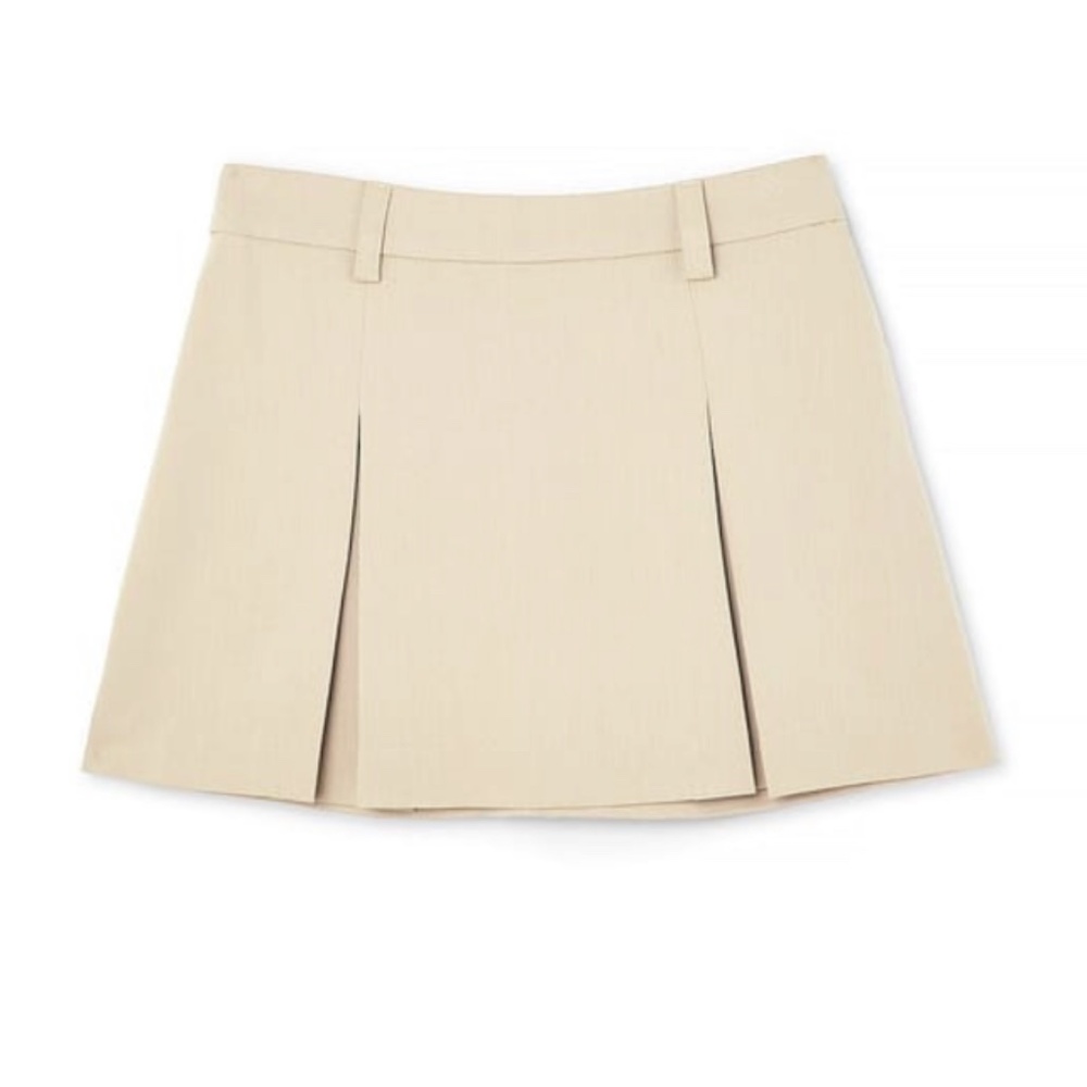 Na-Kd Light Brown Mini Pleat Detail Skirt in XS/EU 32